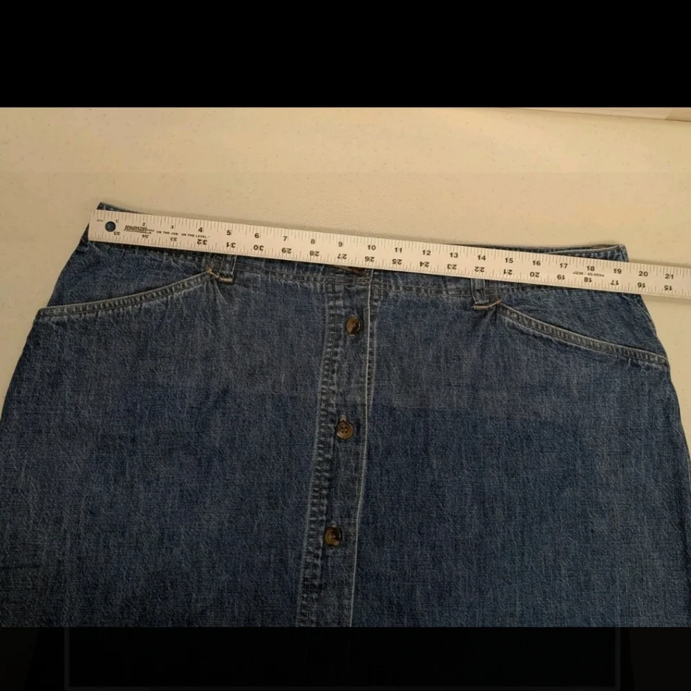 Jones Jeans Button Front Denim Maxi Skirt 18W Mature American 90s #40